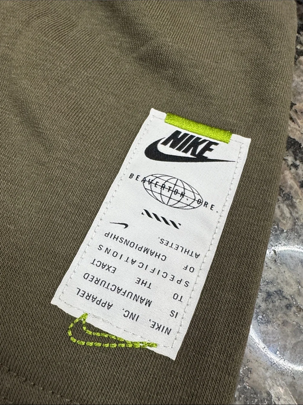Nike Olive and Tan Hooded Windbreaker with Olive Shorts Set - Picture 3 of 7